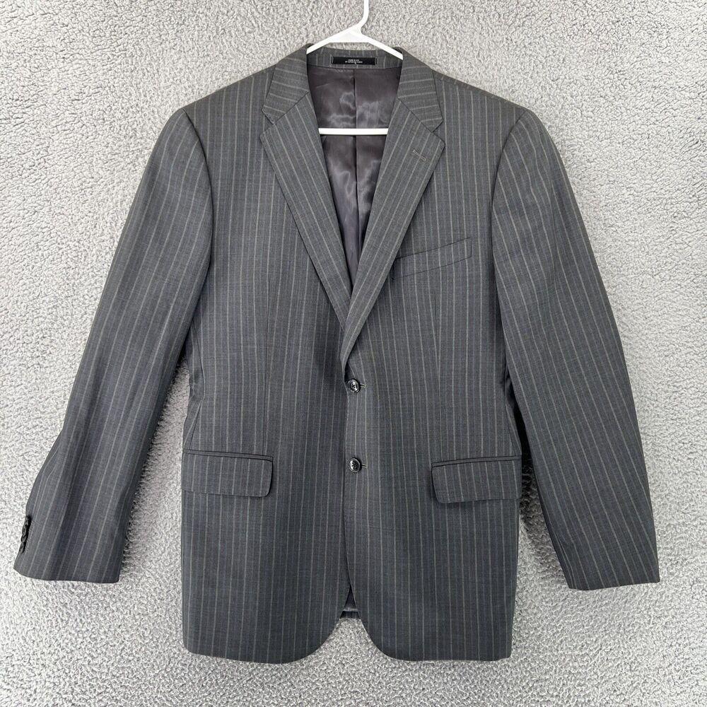 Saks Fifth Avenue‎ Ermenegildo Zegna Gray Blue Stripe Sport Coat Jacket 42R